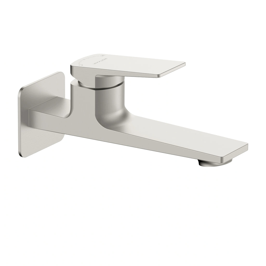 MAXTOR Wall Mounted Bathroom Basin Faucet with Rough-In Box & Trim Plate | AB002165 Brushed Nickel