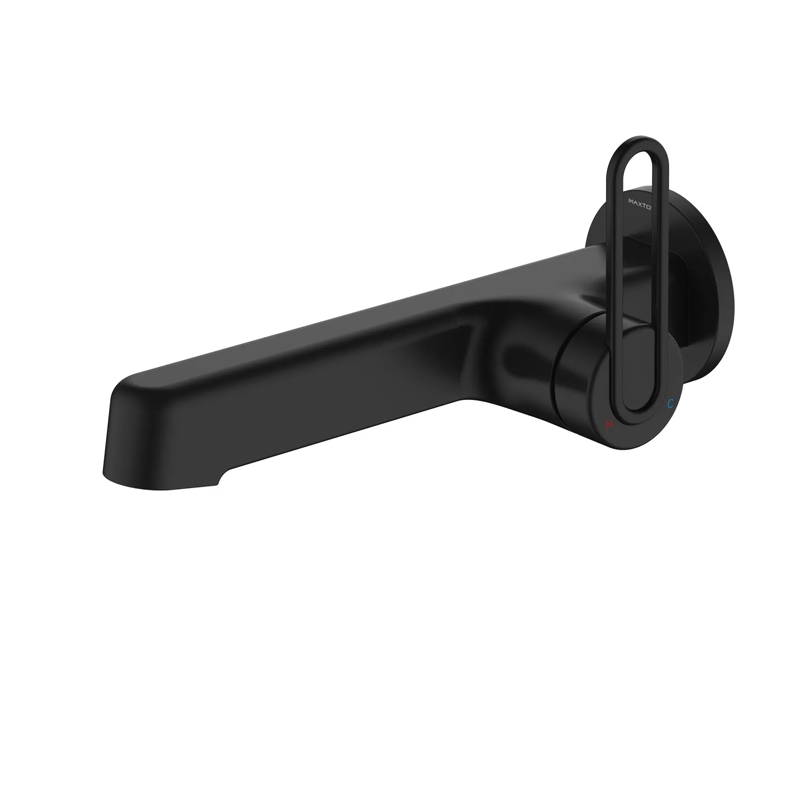 MAXTOR 1-Piece Wall Mounted Bathroom Basin Faucet with Loop Handle-AB002169 Matte Black