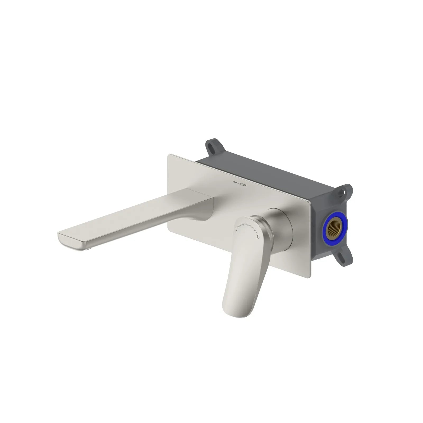 Wall Mounted Concealed Basin Faucet with Box – Single Lever In-Wall Mixer – AB002176 Brushed Nickel