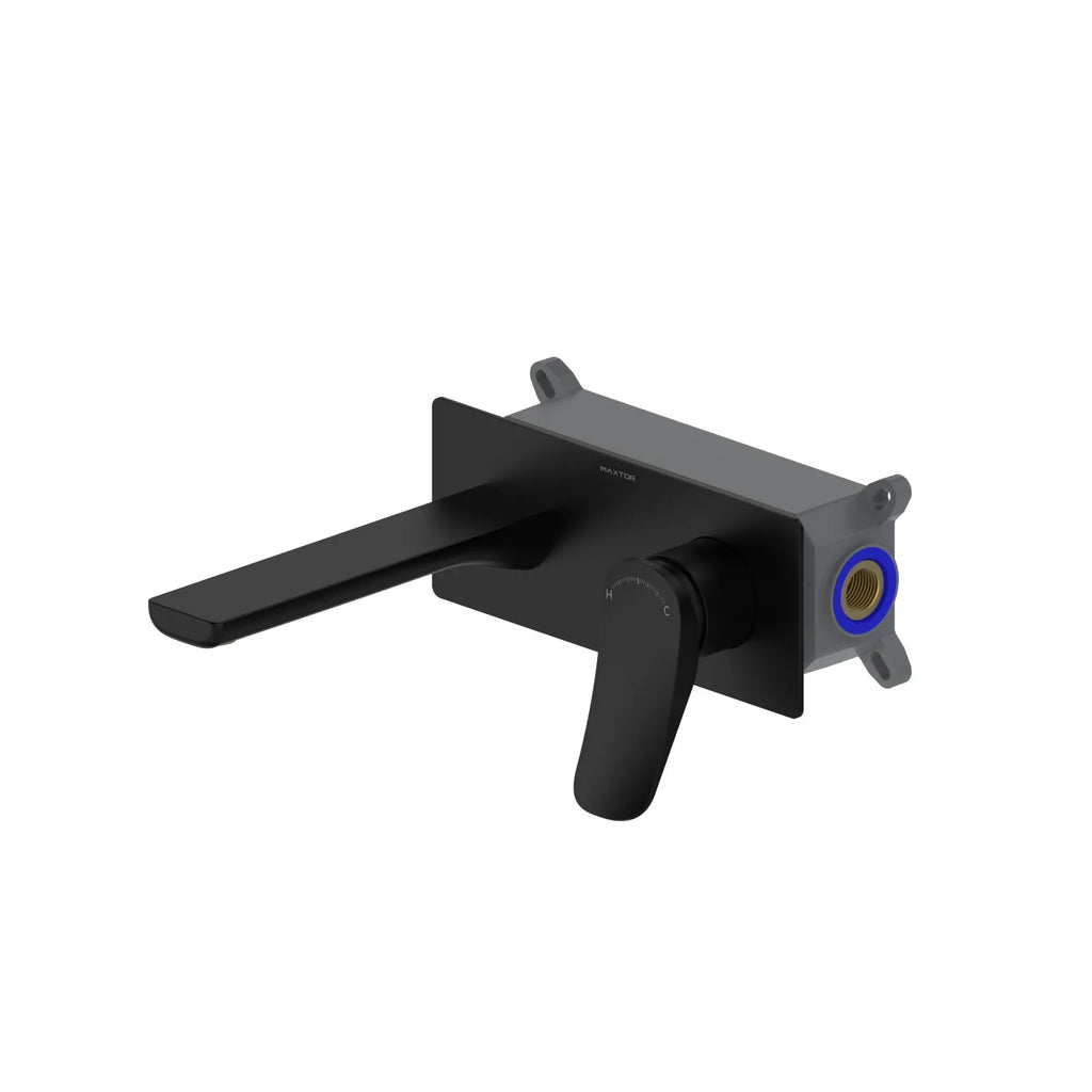 Wall Mounted Concealed Basin Faucet with Box – Single Lever In-Wall Mixer – AB002176 Matte Black
