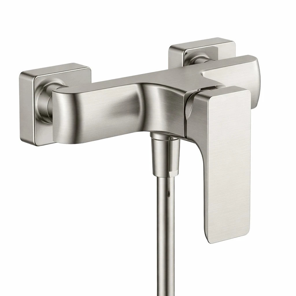 Square Wall Mounted Shower Mixer Valve – Single Lever Exposed Shower Tap – AB022007 Brushed Nickel