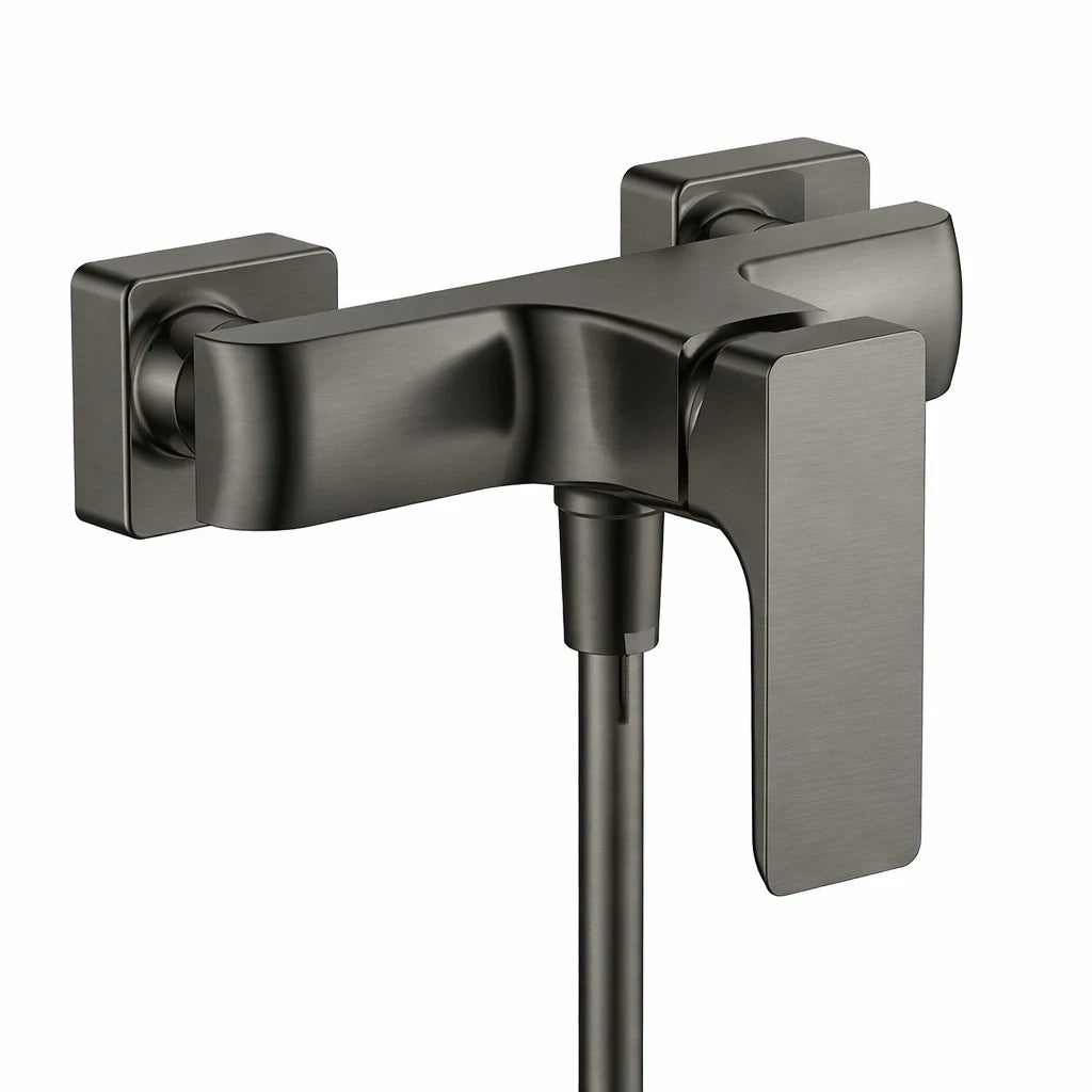 Square Wall Mounted Shower Mixer Valve – Single Lever Exposed Shower Tap – AB022007 Brushed Gun Metal
