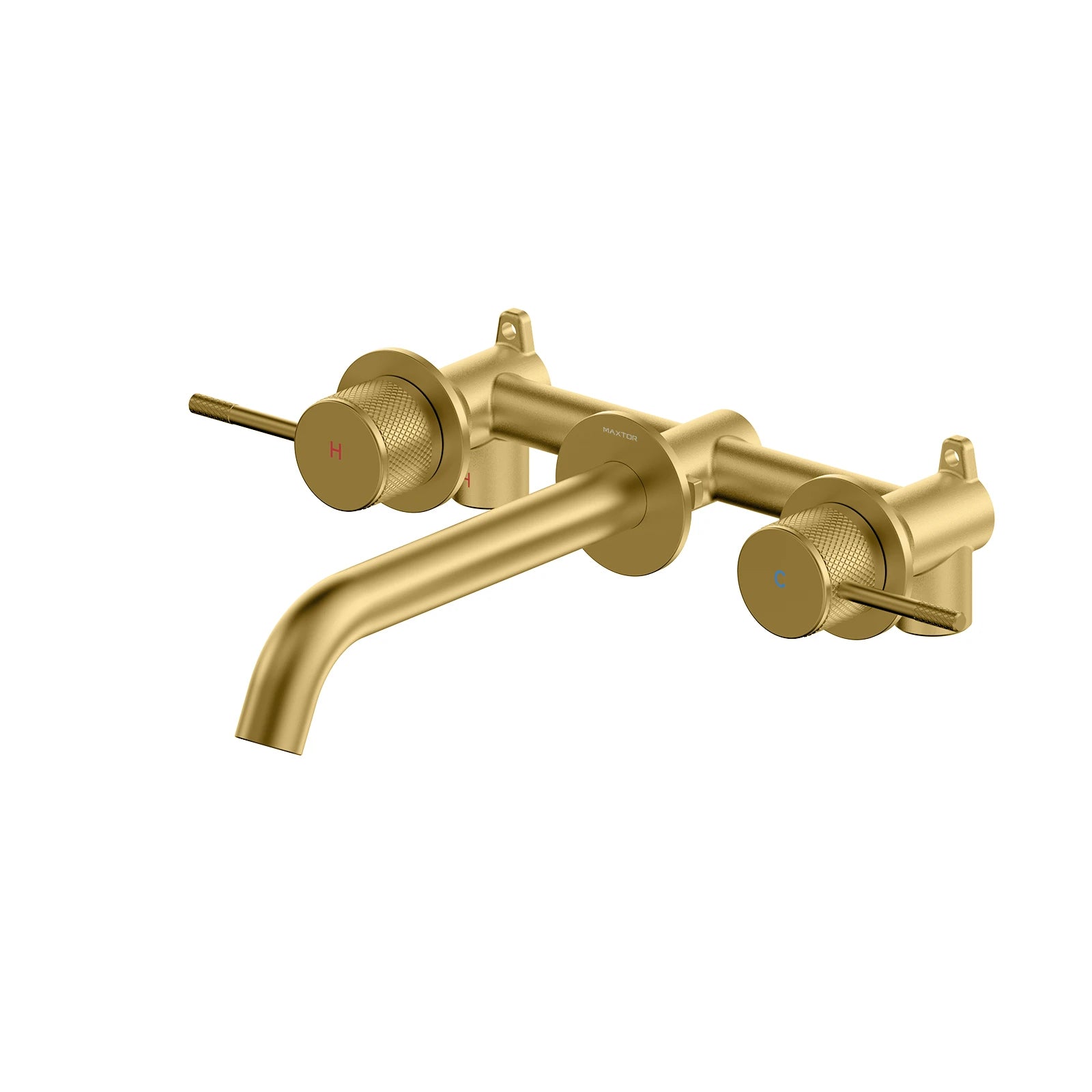 Two Handle Wall Mounted Bathroom Basin Faucet-AB002233 Brushed Gold