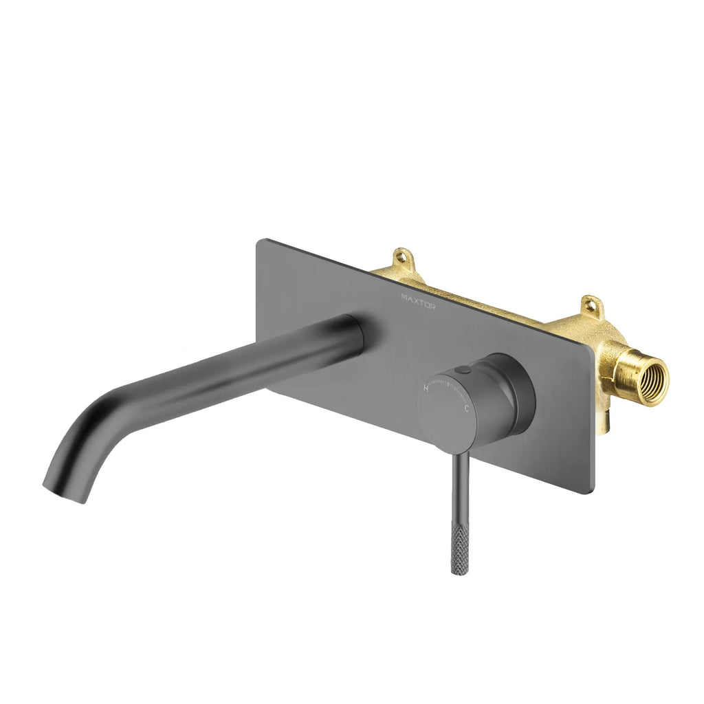 Circular Wall Mounted Bathroom Basin Faucet AB002304 Brushed Gun Metal