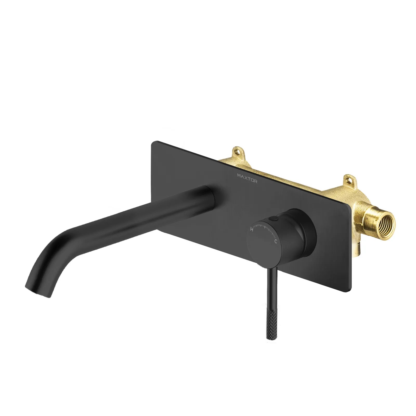 Circular Wall Mounted Bathroom Basin Faucet AB002304 Matte Black
