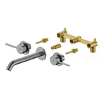 MAXTOR Huron Wall Mounted Basin Faucet-Double Handle Wall Mounted Tub Filler-AB002306