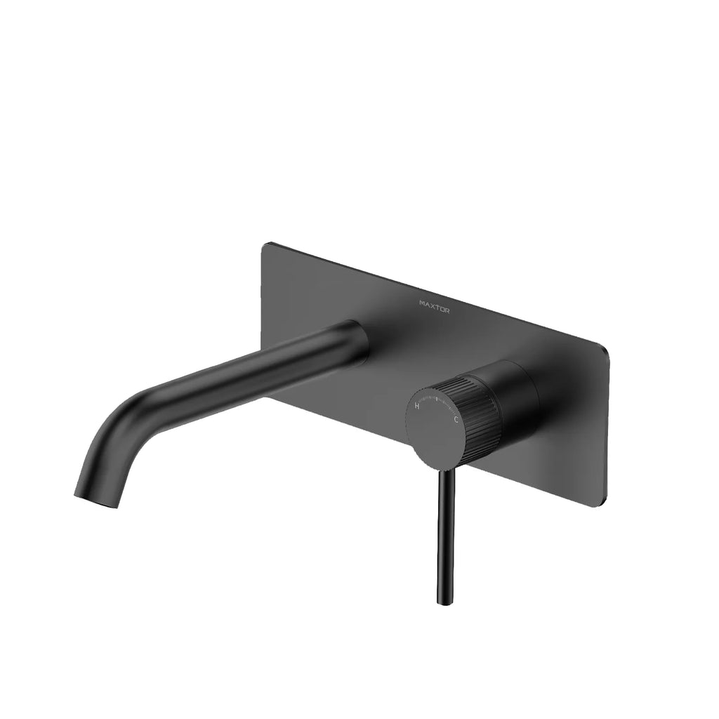 X-Circular Wall Mounted Bathroom Basin Faucet – Single Handle with Rough-In Box – AB002431 Matte Black