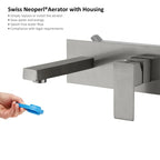 Square design wall mount basin faucet with box AB003000
