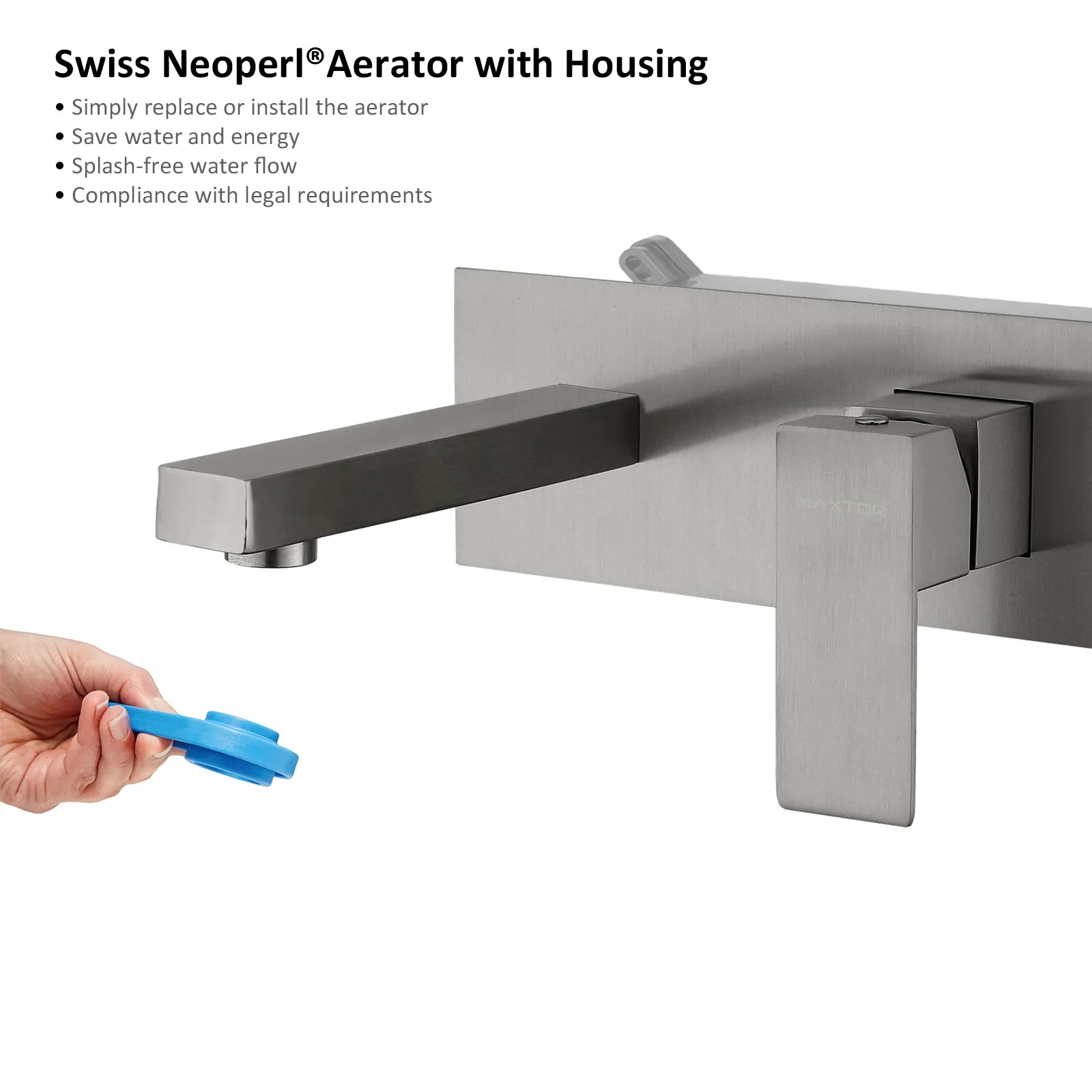 Square design wall mount basin faucet with box AB003000