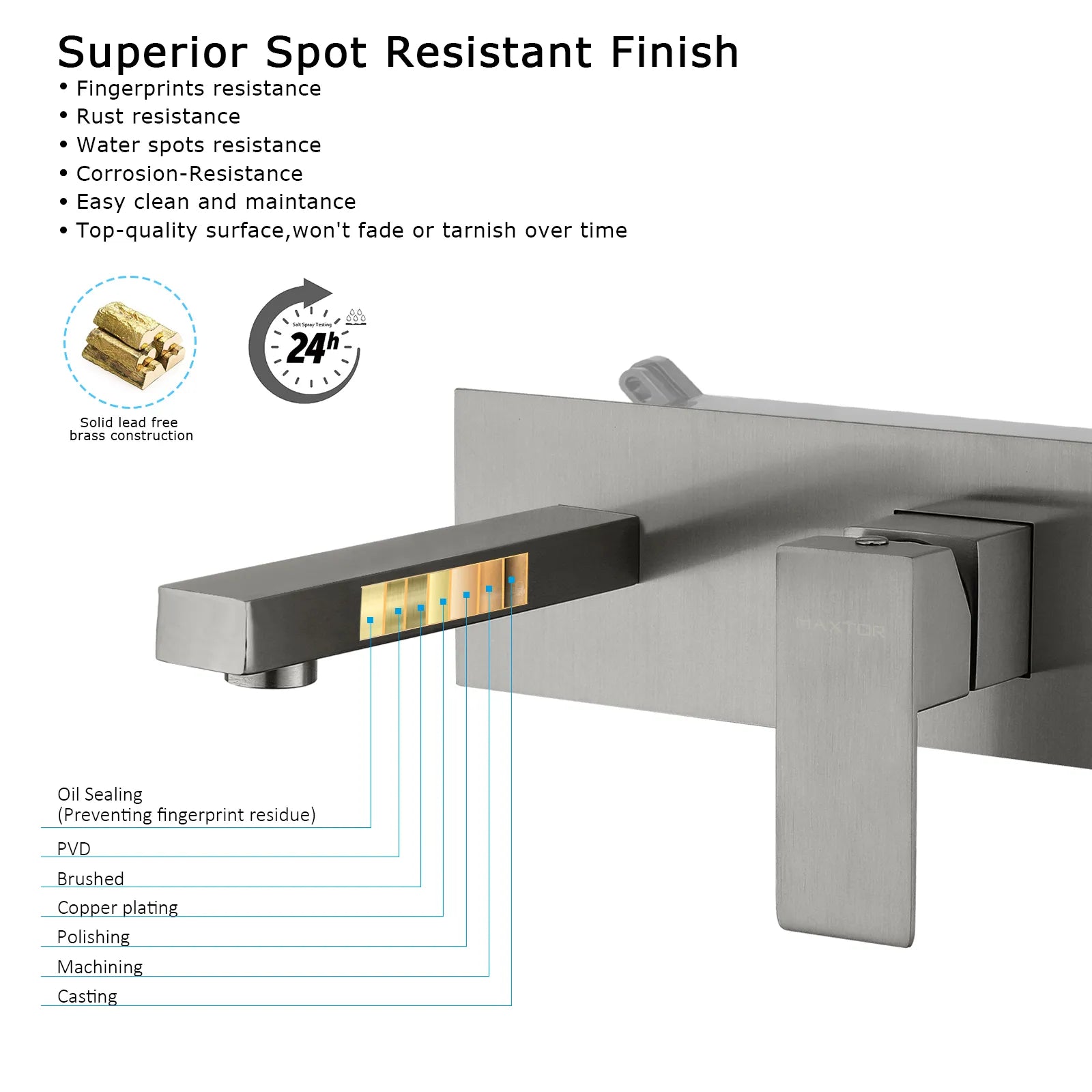 Square design wall mount basin faucet with box AB003000