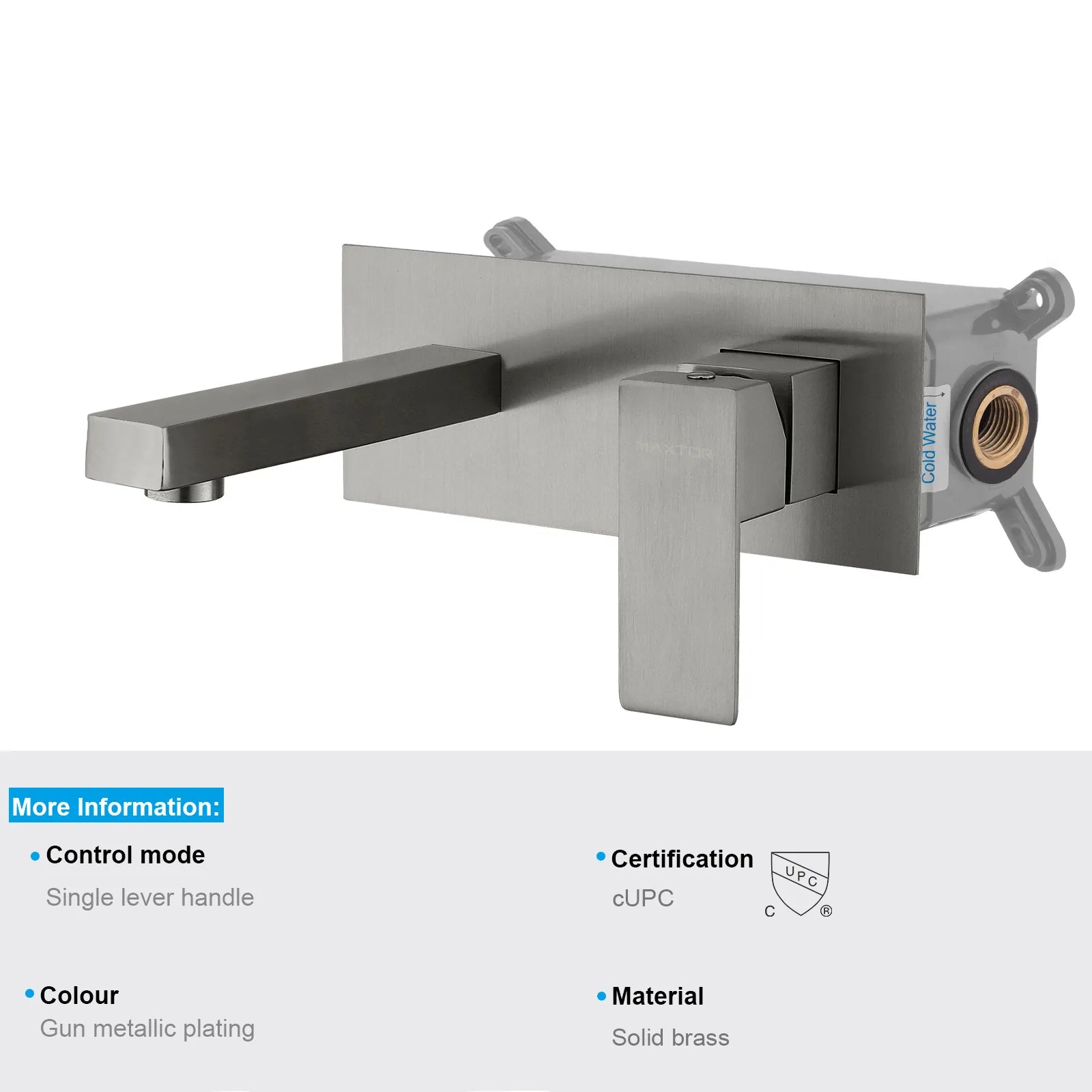 Square design wall mount basin faucet with box AB003000