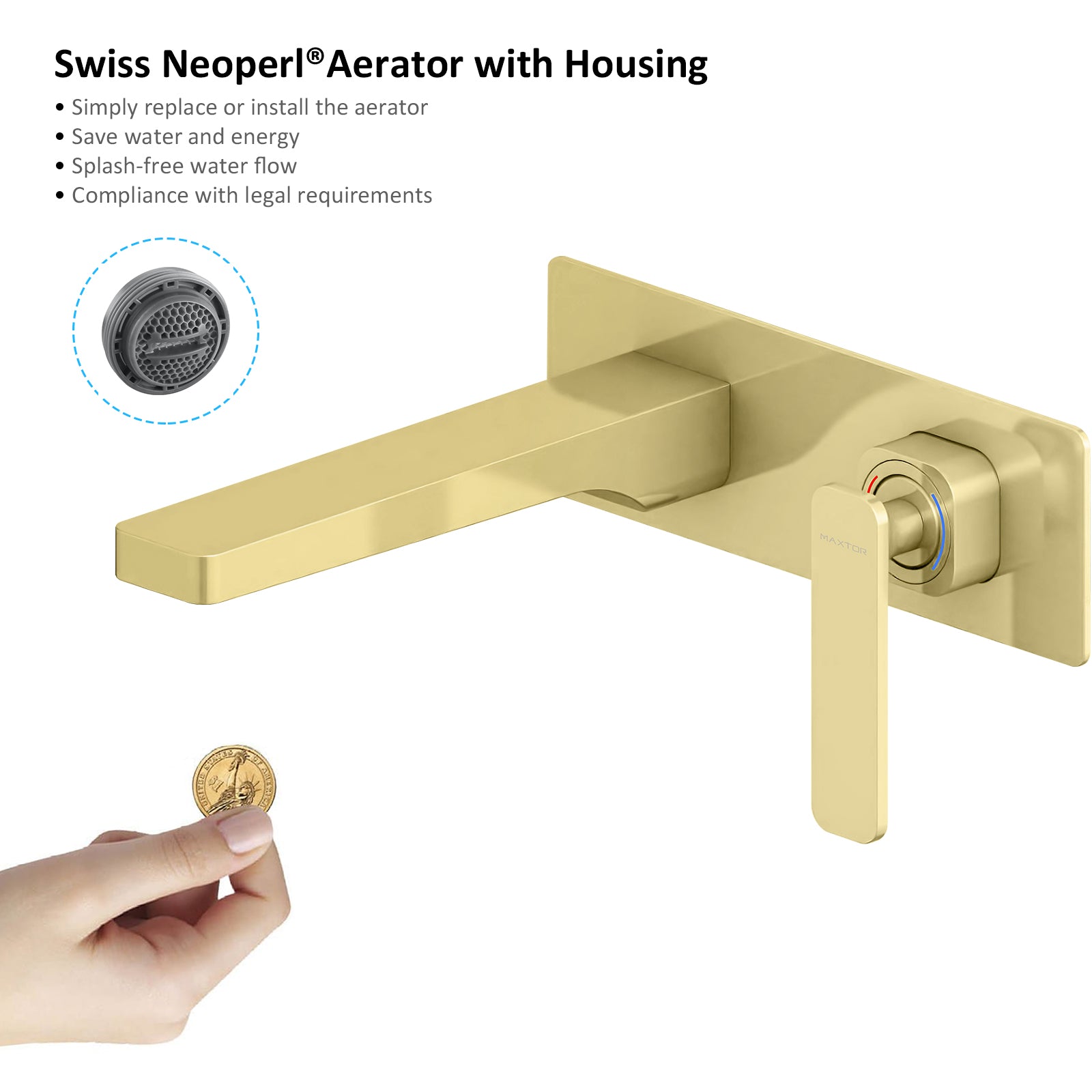 Wall Mounted Bathroom Basin Faucet with Rough-in Valve-AB003001
