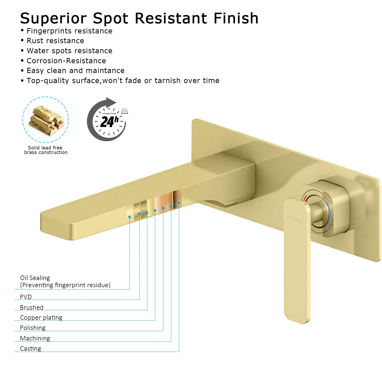 Wall Mounted Bathroom Basin Faucet with Rough-in Valve-AB003001