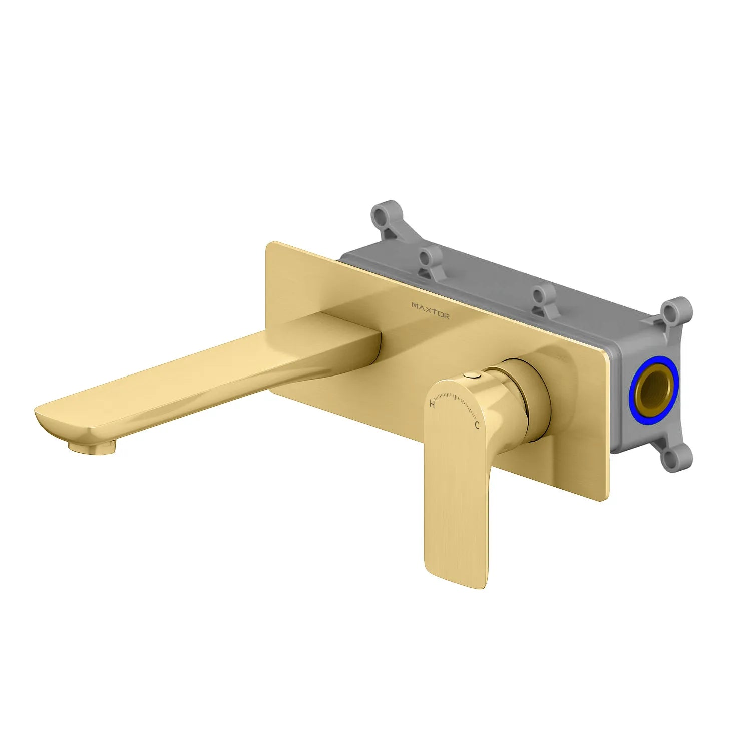 Nile Wall Mounted Brass Basin Faucet-Bathroom vanity basin mixer-AB003003 Brushed Gold