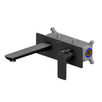 Nile Wall Mounted Brass Basin Faucet-Bathroom vanity basin mixer-AB003003 Matte Black
