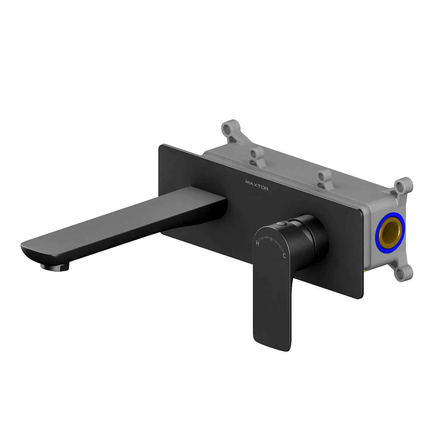 Nile Wall Mounted Brass Basin Faucet-Bathroom vanity basin mixer-AB003003 Matte Black