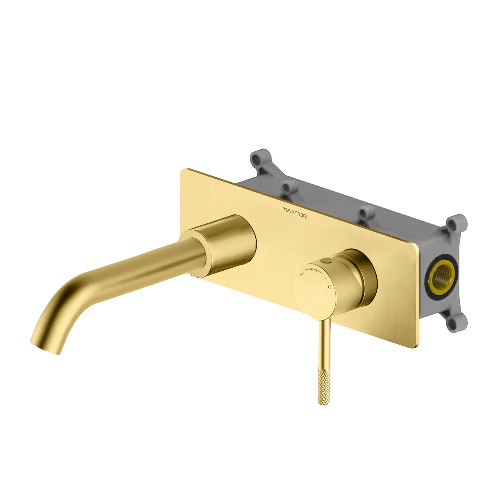 Circular Wall Mounted Bathroom Basin Faucet with Box AB003004 Brushed Gold