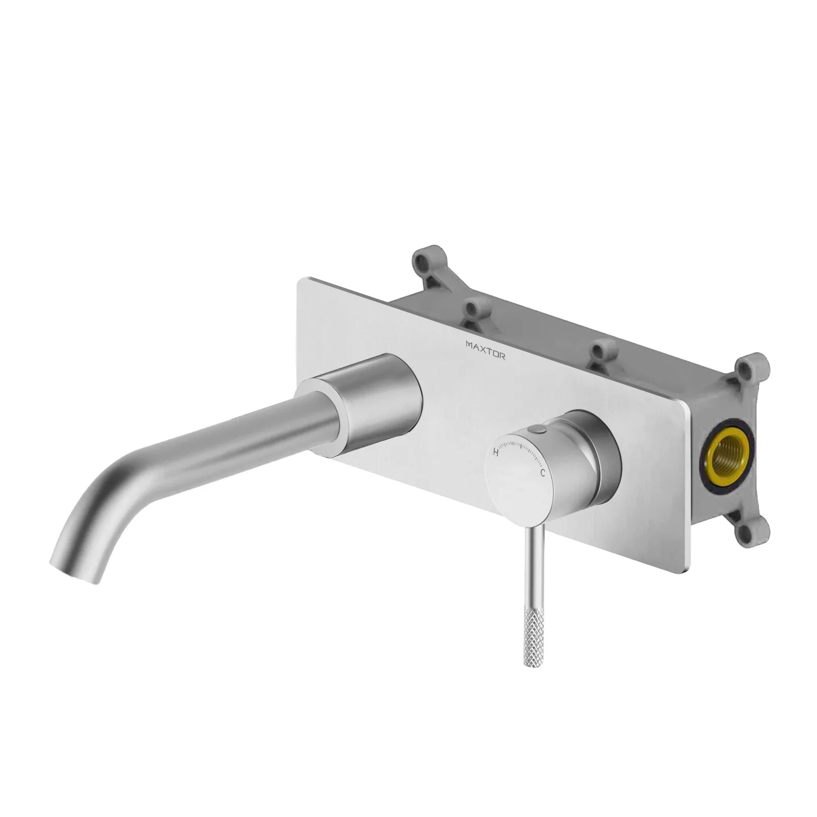 Circular Wall Mounted Bathroom Basin Faucet with Box AB003004 Brushed Nickel