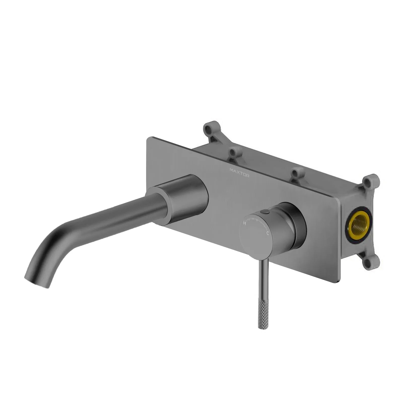 Circular Wall Mounted Bathroom Basin Faucet with Box AB003004 Brushed Gun Metal