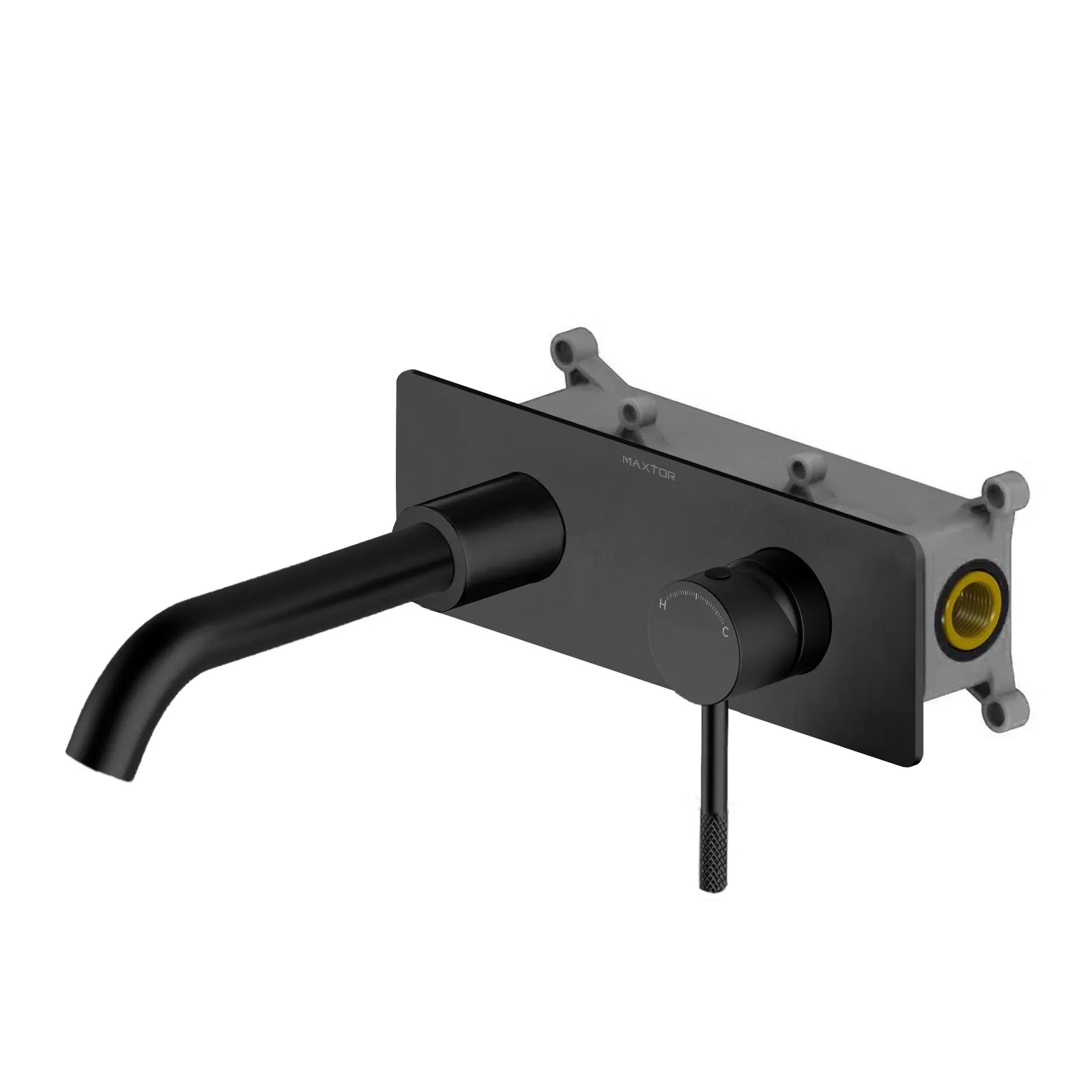 Circular Wall Mounted Bathroom Basin Faucet with Box AB003004 Matte Black