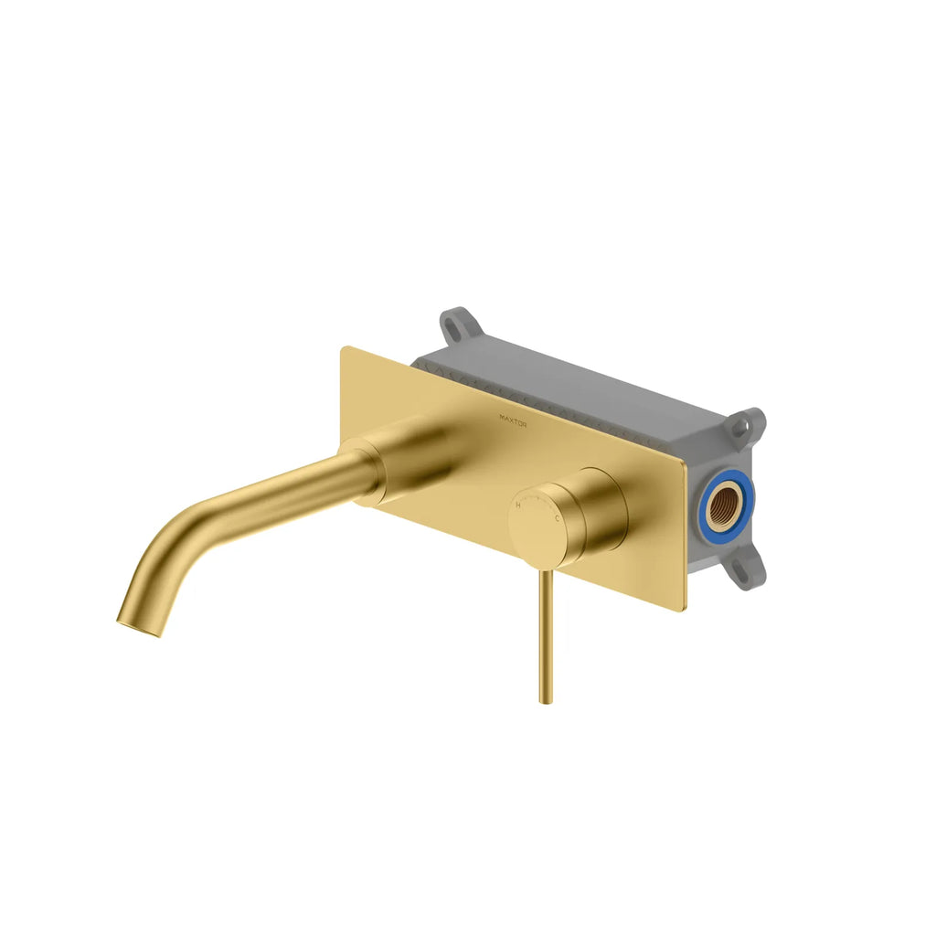 Wall Mounted Basin Faucet, Brass Concealed Vessel Fauce, Bathroom Wall Tap-AB003006 Brushed Gold