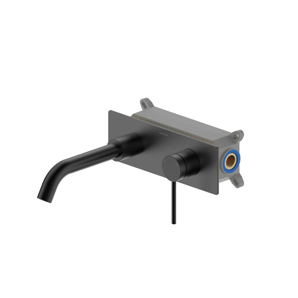 Wall Mounted Basin Faucet, Brass Concealed Vessel Fauce, Bathroom Wall Tap-AB003006 Matte Black