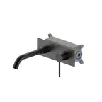 Wall Mounted Basin Faucet, Brass Concealed Vessel Fauce, Bathroom Wall Tap-AB003006 Matte Black