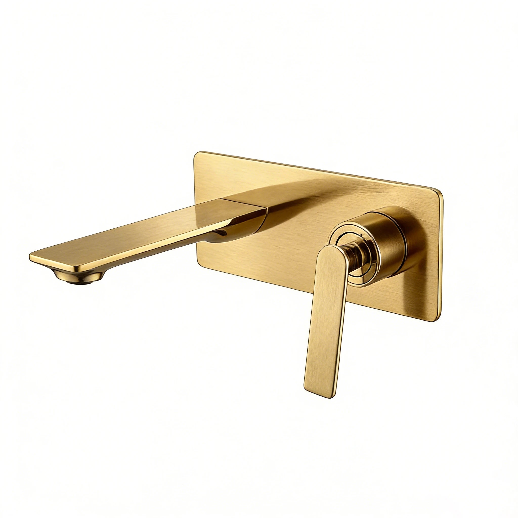 Wall Mounted Bathroom Faucet with Valve Box – Single Handle Basin Mixer – AB003011 Brushed Gold