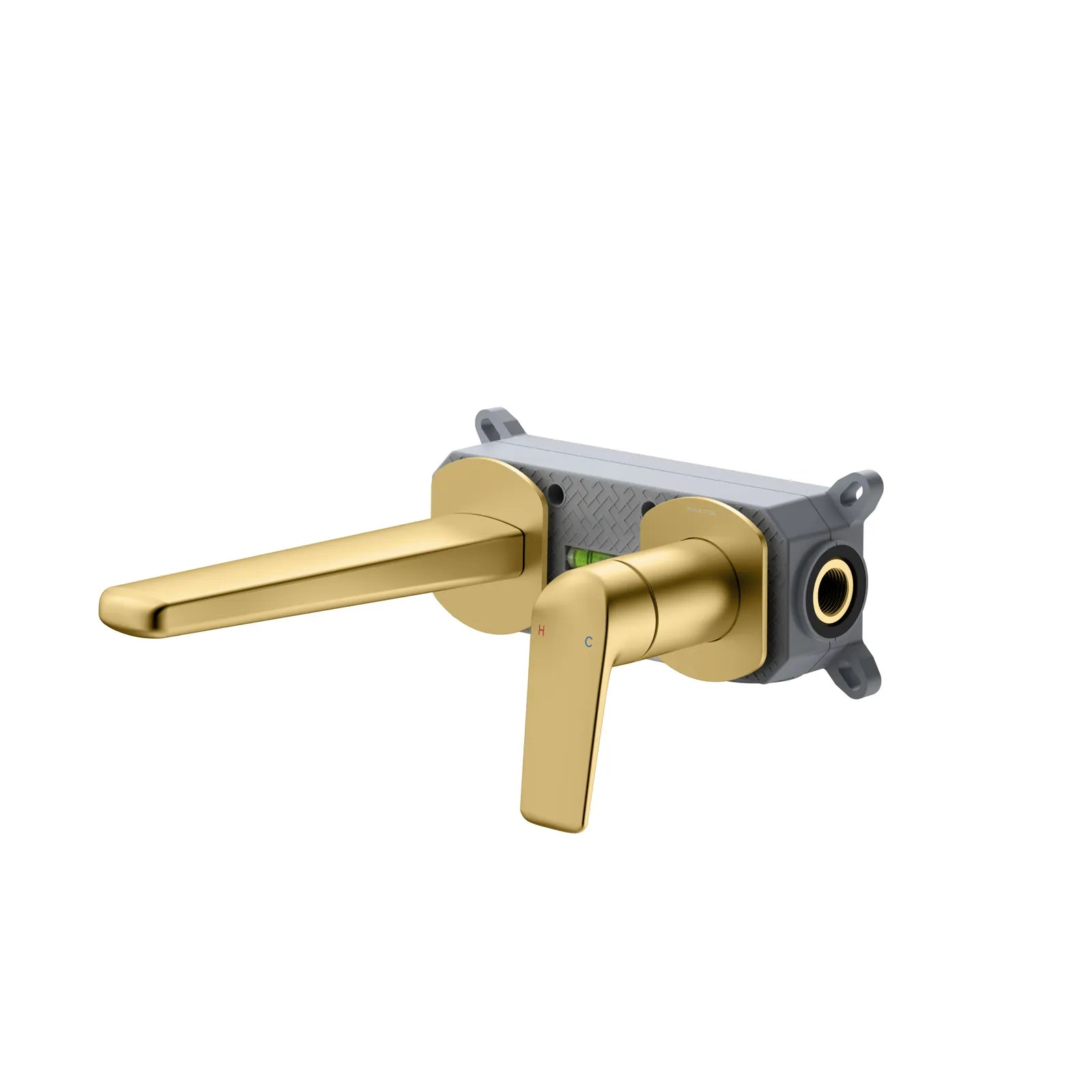 Wall-Mounted Bathroom Faucet with Brass Spout & Single Lever | AB003070 Brushed Gold