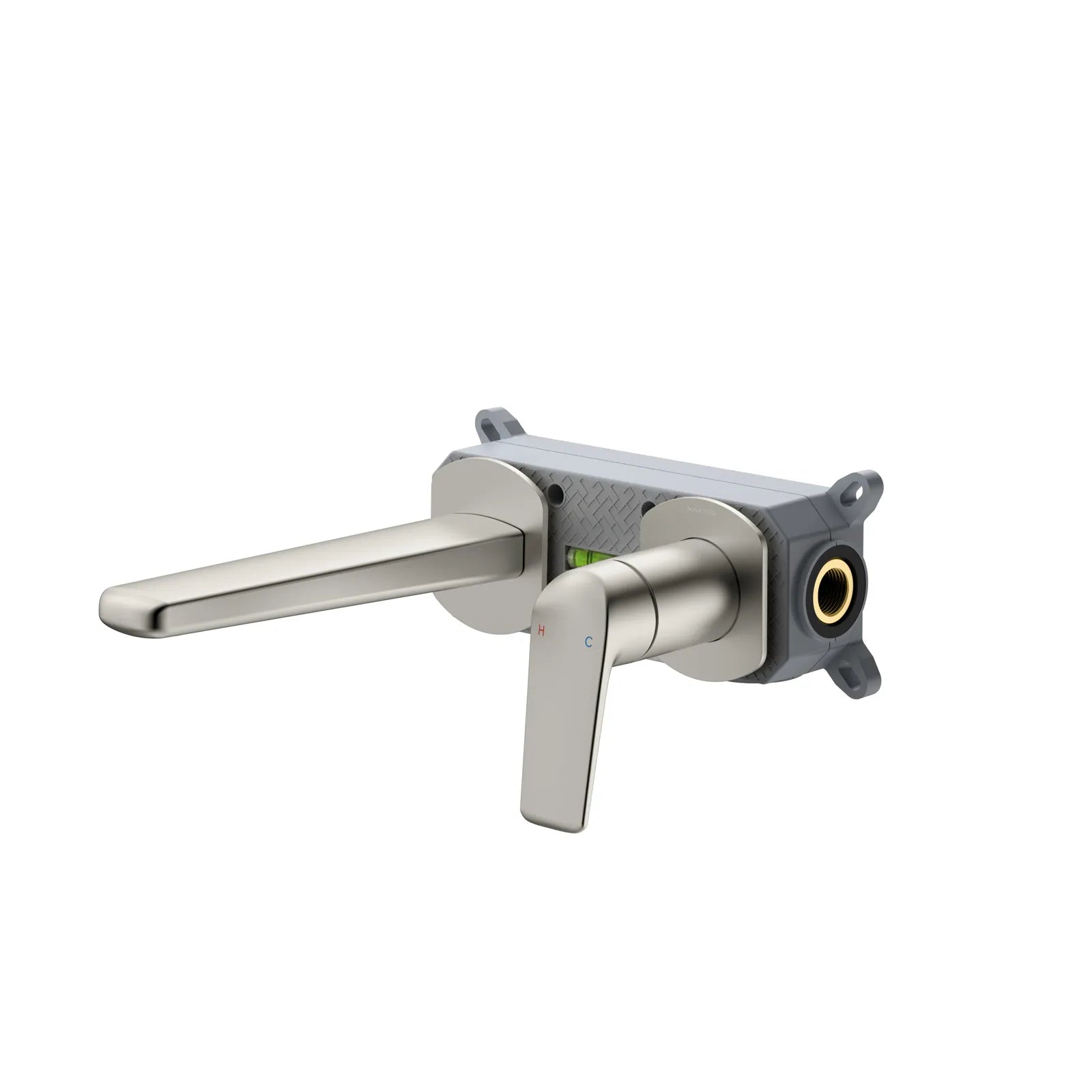Wall-Mounted Bathroom Faucet with Brass Spout & Single Lever | AB003070 Brushed Nickel