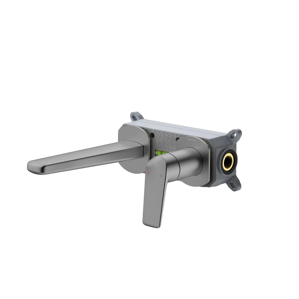 Wall-Mounted Bathroom Faucet with Brass Spout & Single Lever | AB003070 Brushed Gun Metal
