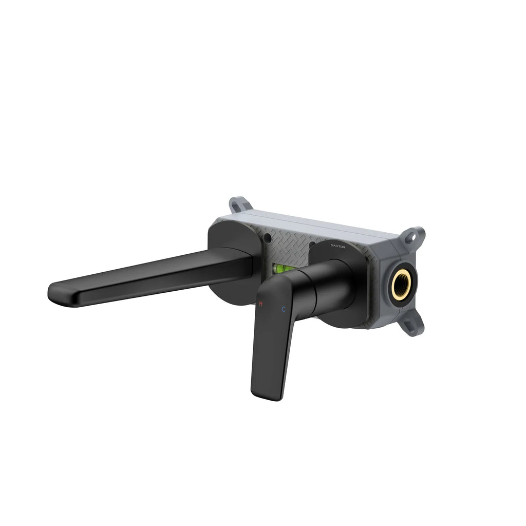 Wall-Mounted Bathroom Faucet with Brass Spout & Single Lever | AB003070 Matte Black