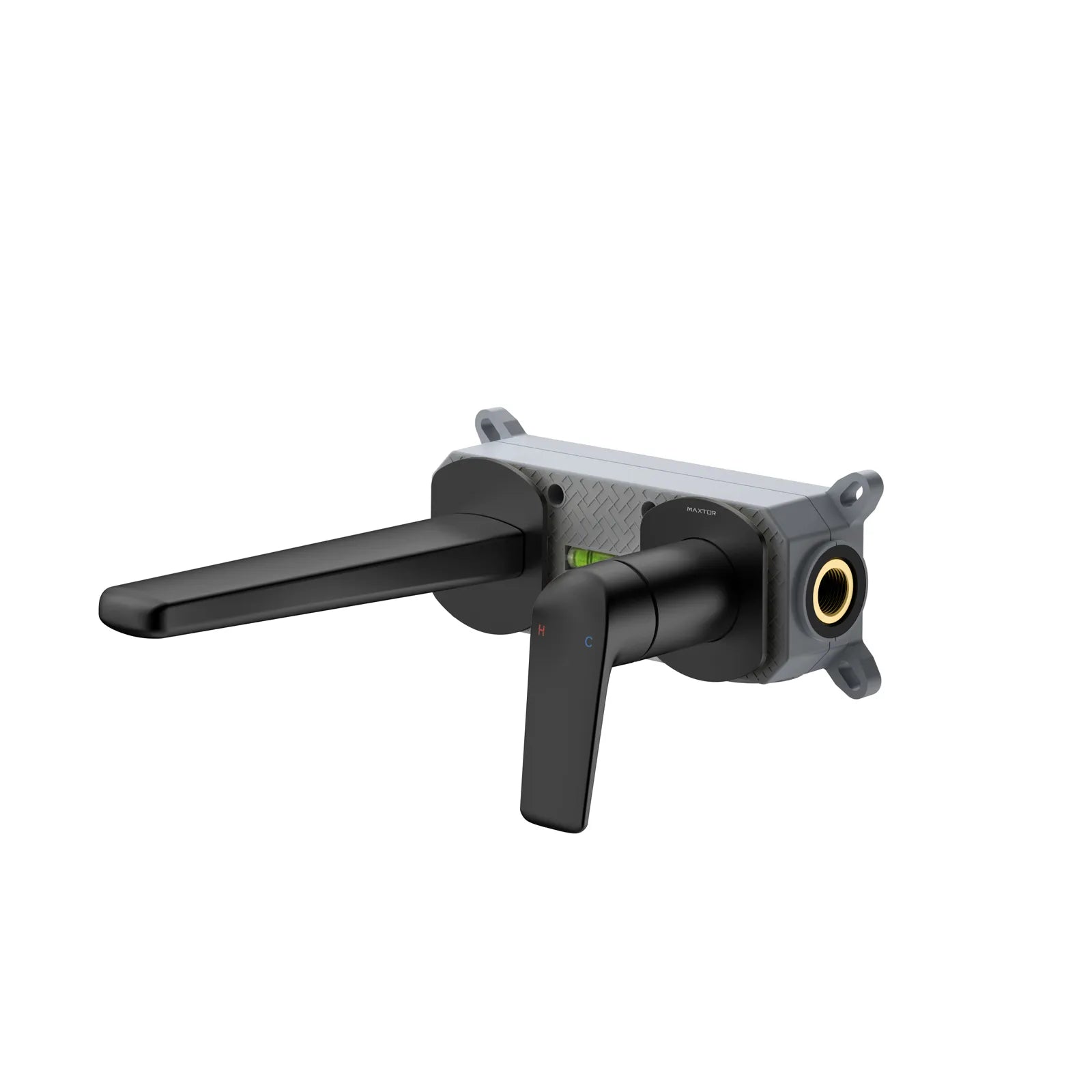 Wall-Mounted Bathroom Faucet with Brass Spout & Single Lever | AB003070 Matte Black