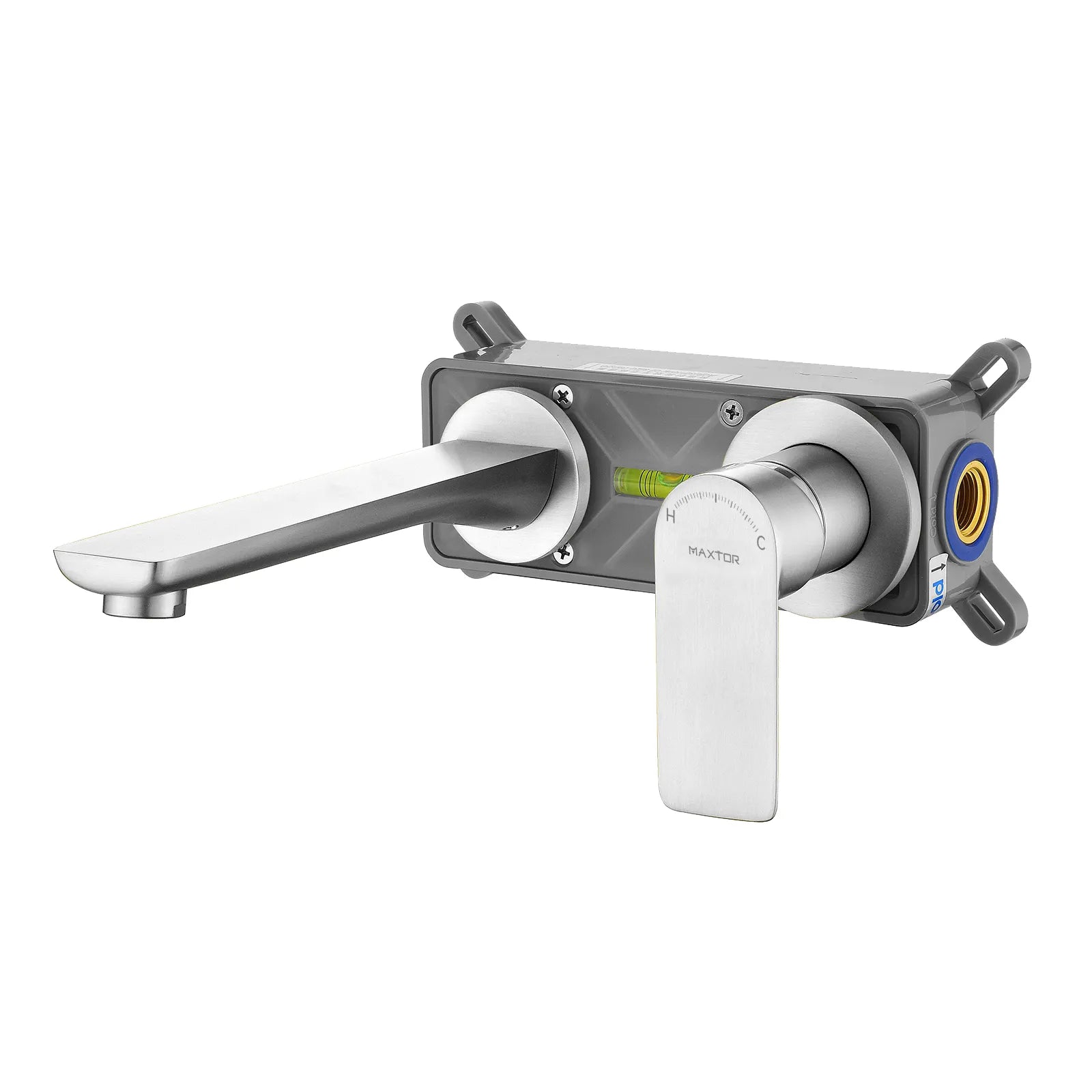 Nile Single Level Wall mounted brass basin faucet-AB003103 Brushed Nickel