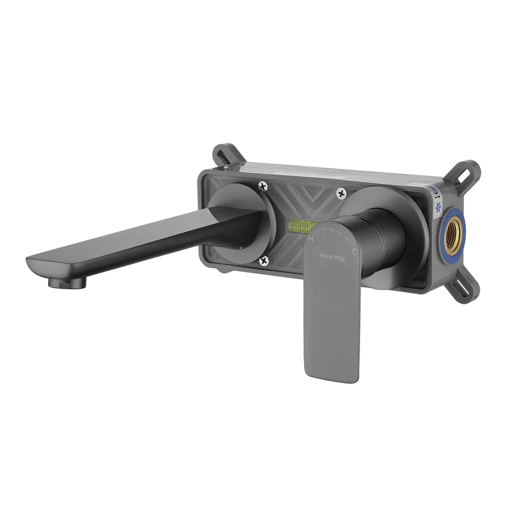 Nile Single Level Wall mounted brass basin faucet-AB003103 Brushed Gun Metal