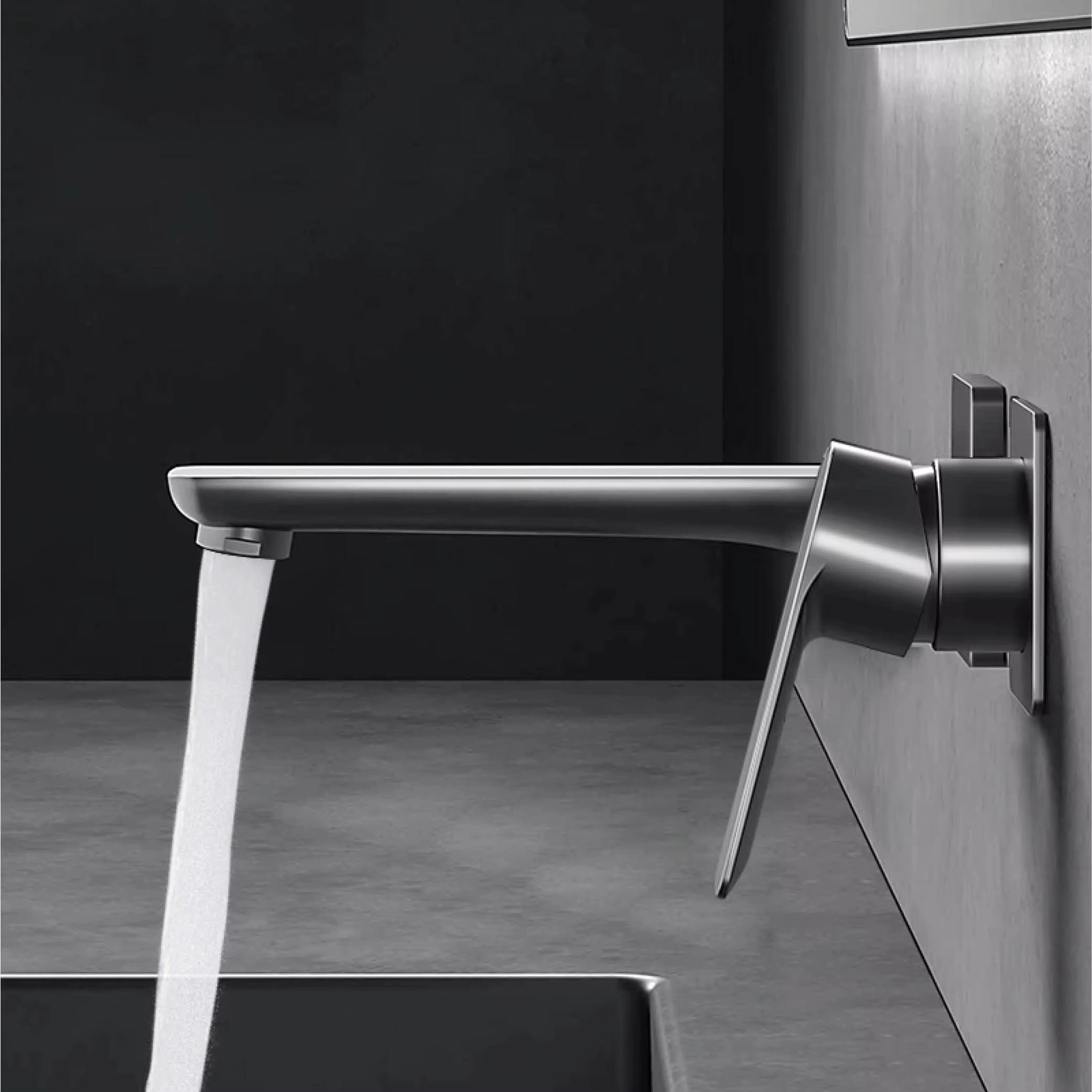 Nile Single Level Wall mounted brass basin faucet-AB003103