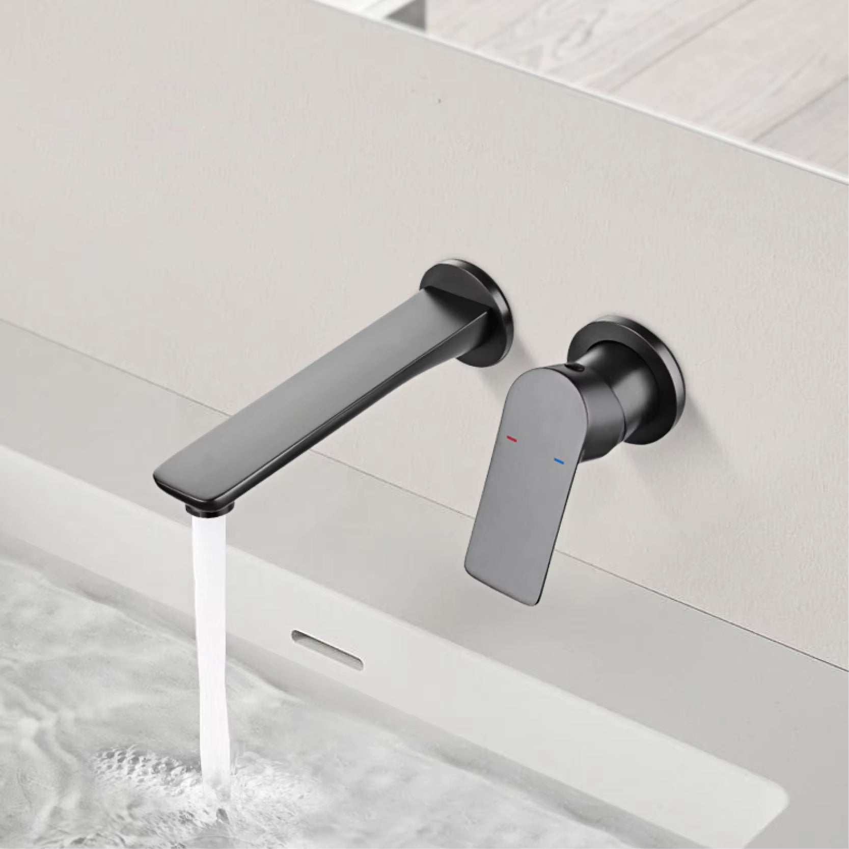 Nile Single Level Wall mounted brass basin faucet-AB003103