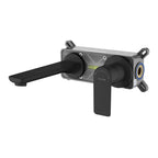Nile Single Level Wall mounted brass basin faucet-AB003103 Matte Black