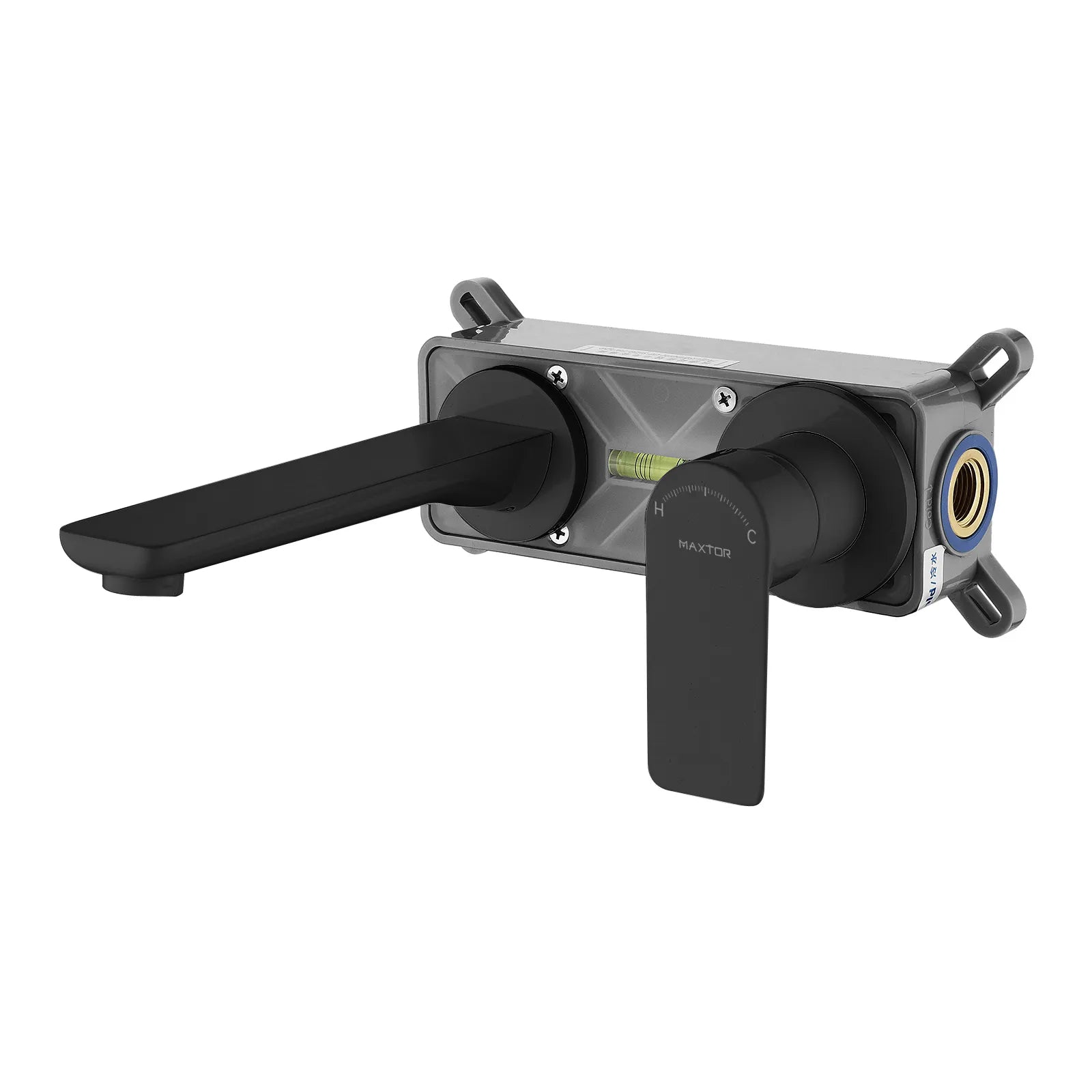 Nile Single Level Wall mounted brass basin faucet-AB003103 Matte Black