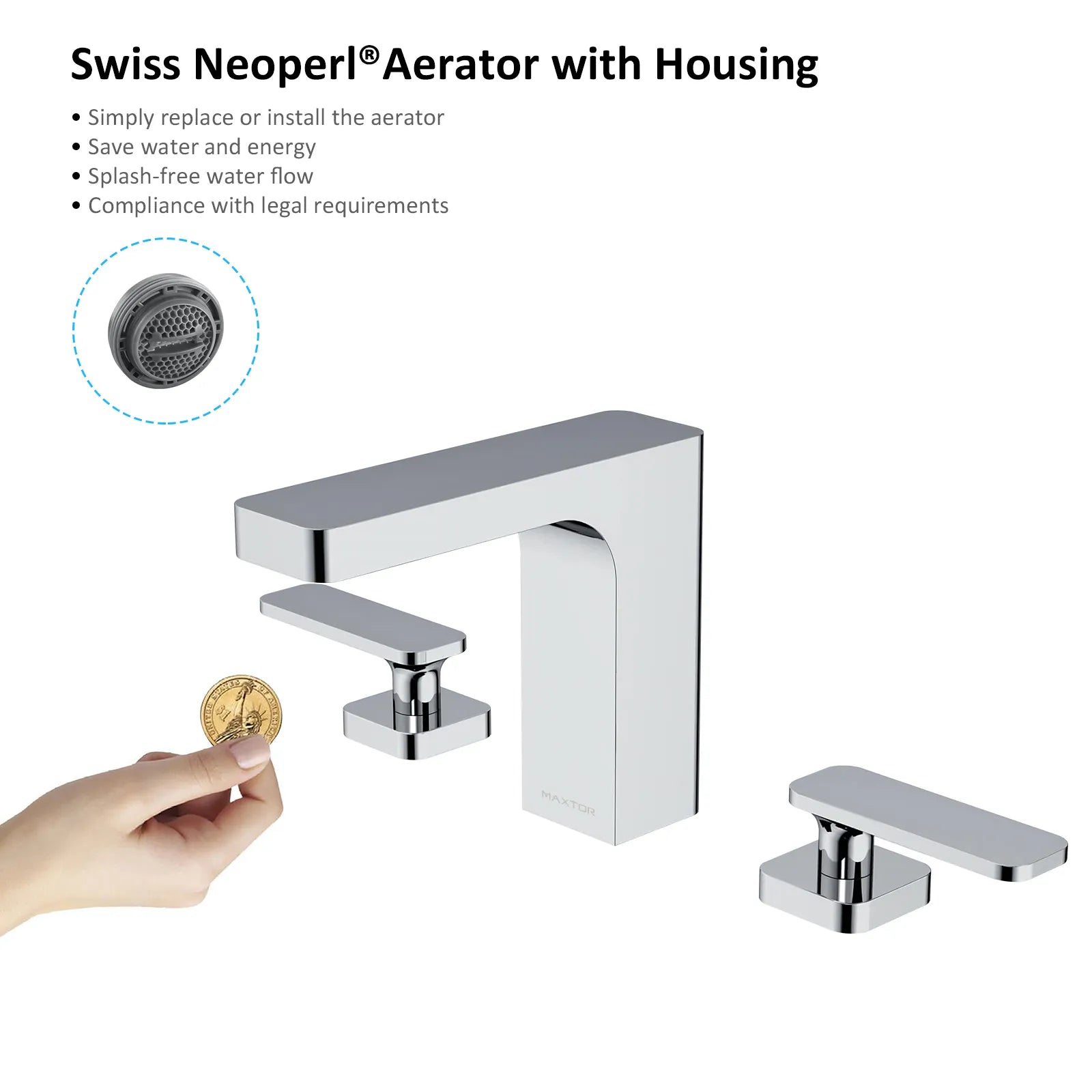 Rihine Widespread Bathroom Faucet-3 Hole Basin Mixer-AB004001