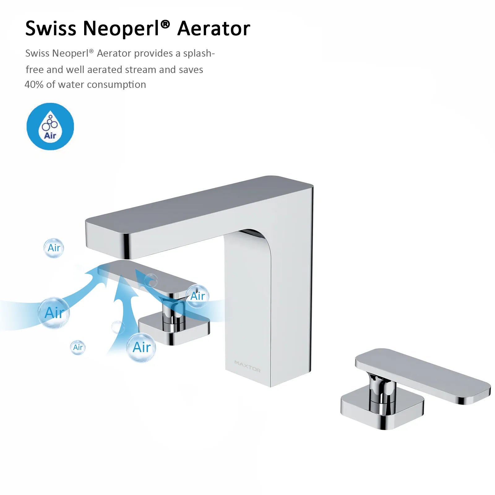 Rihine Widespread Bathroom Faucet-3 Hole Basin Mixer-AB004001