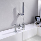 2 Handle Deck Mounted Bathtub Filler – Solid Brass Bath Tap with Diverter – AB004007