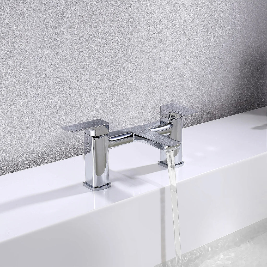 2 Handle Deck Mounted Bathtub Filler – Solid Brass Bath Mixer Tap – AB004107