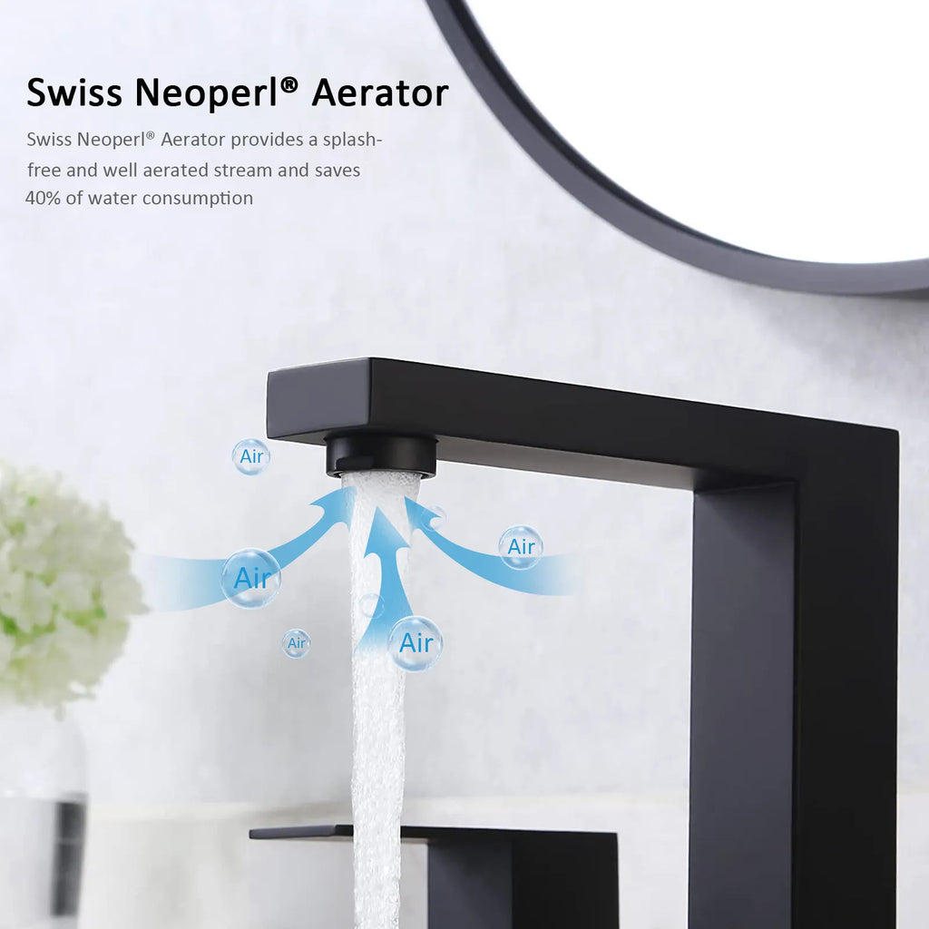 Widespread Lavatory Faucet with Square Spout, 3 holes basin faucet AB005000
