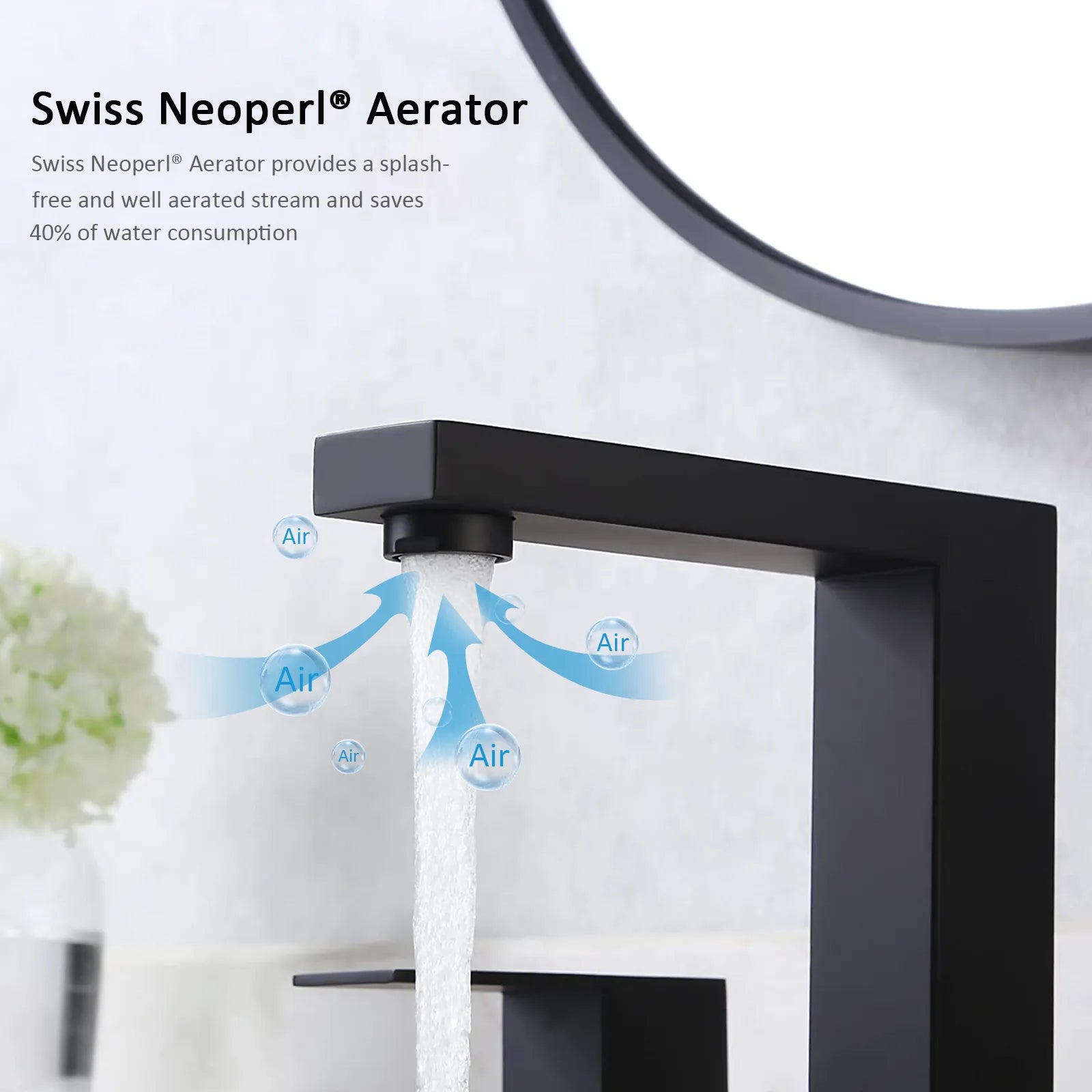 Widespread Lavatory Faucet with Square Spout, 3 holes basin faucet AB005000