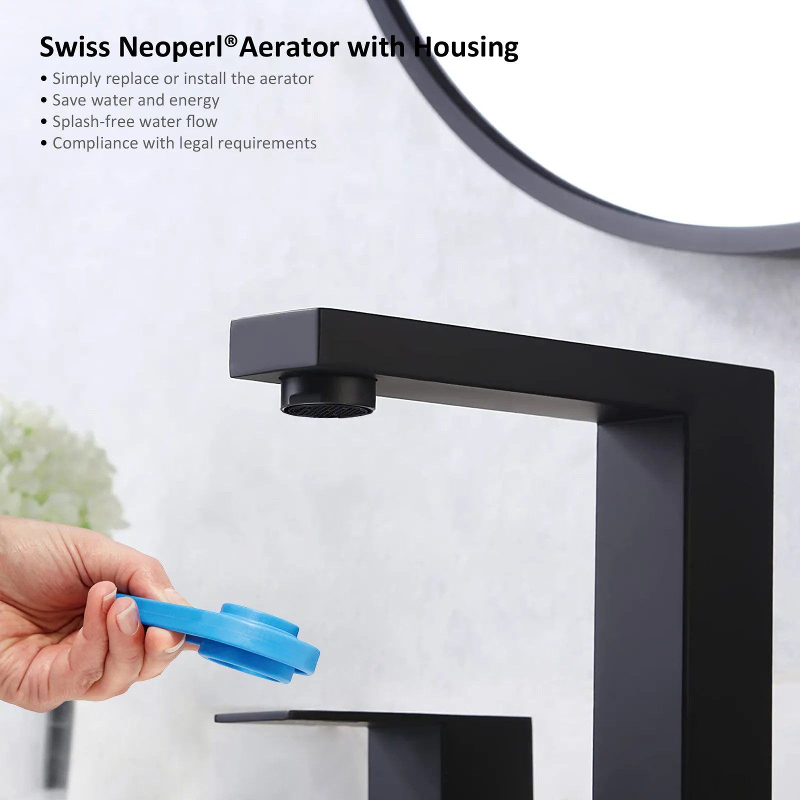 Widespread Lavatory Faucet with Square Spout, 3 holes basin faucet AB005000