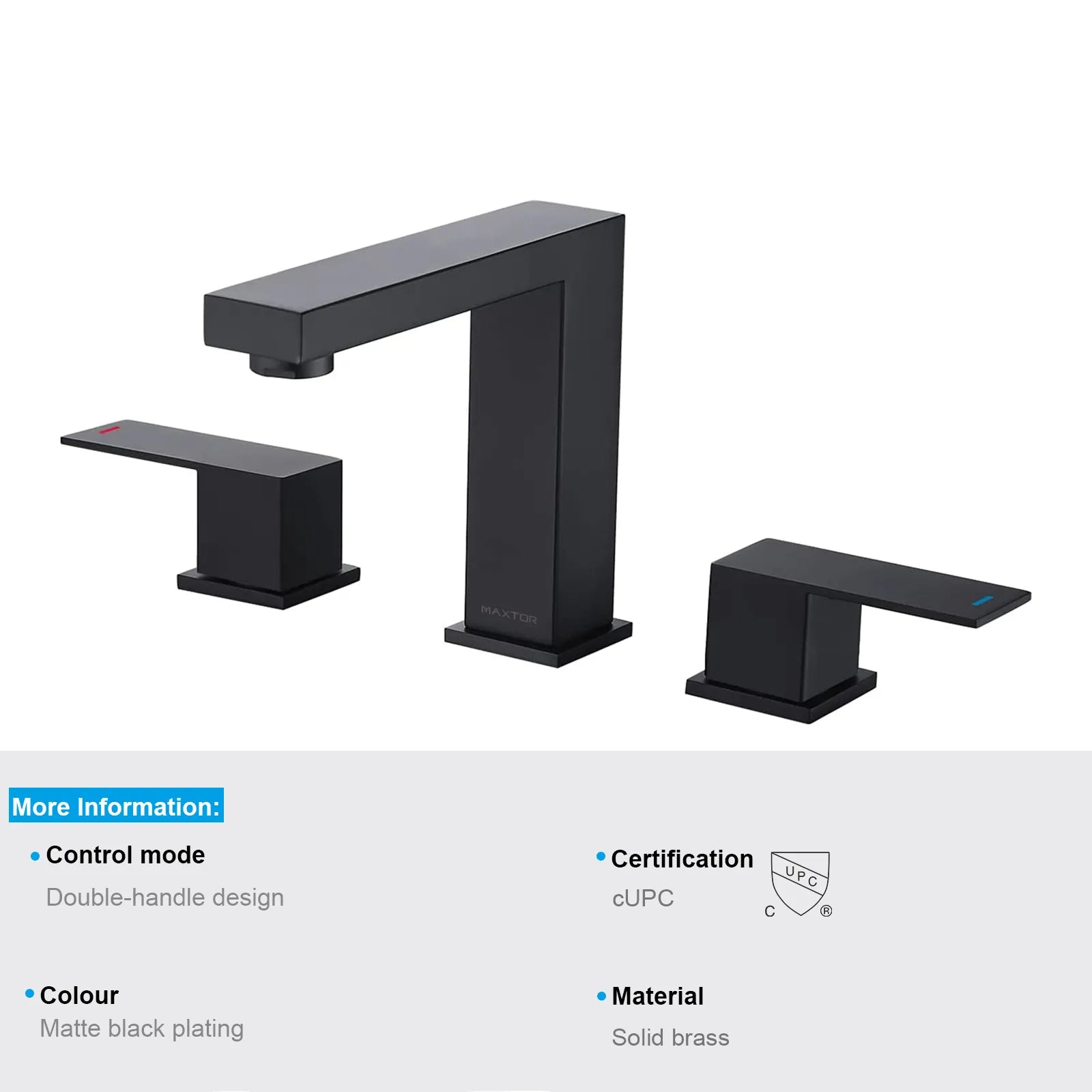 Widespread Lavatory Faucet with Square Spout, 3 holes basin faucet AB005000
