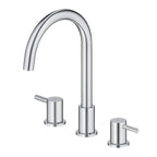 Circular 3 Holes Bathroom Basin Faucet with Dual Handles AB005004 Brushed Nickel