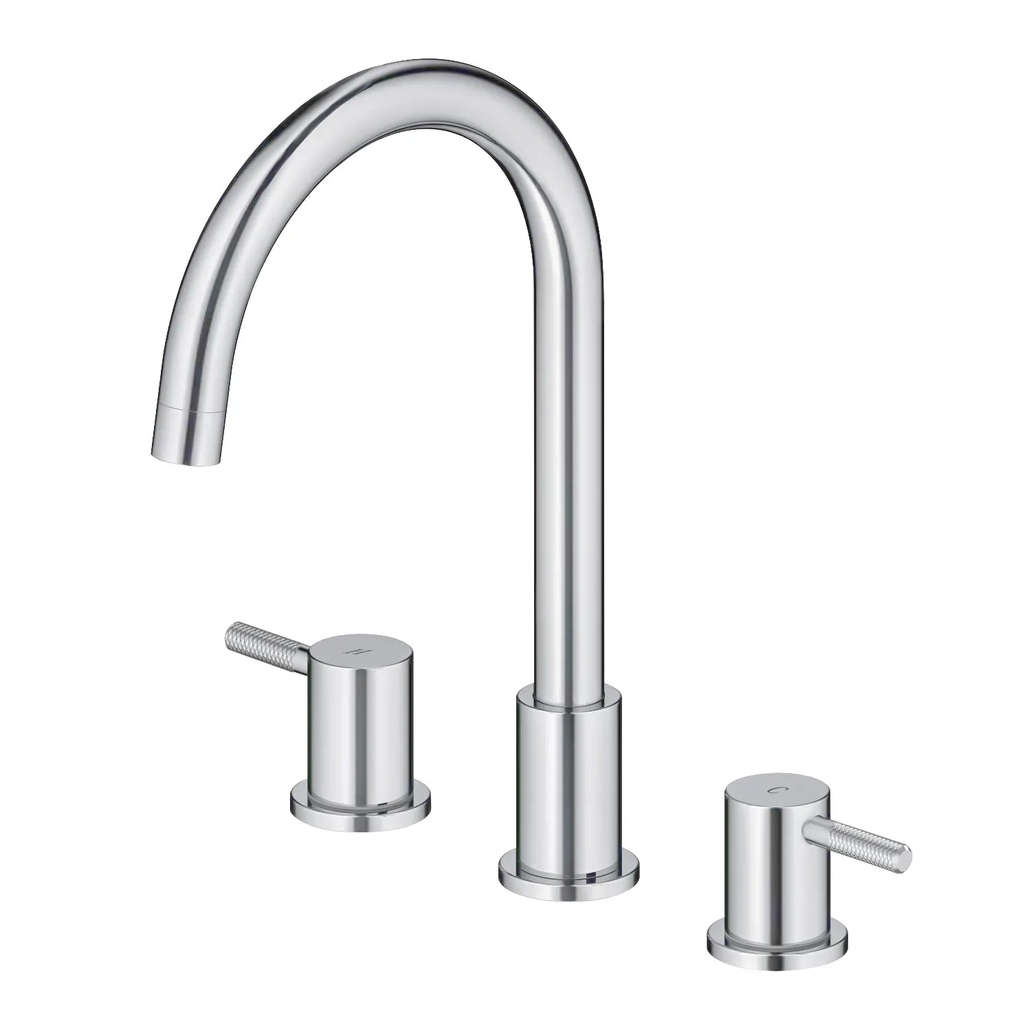 Circular 3 Holes Bathroom Basin Faucet with Dual Handles AB005004 Brushed Nickel