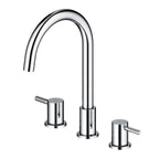 Circular 3 Holes Bathroom Basin Faucet with Dual Handles AB005004 Chrome